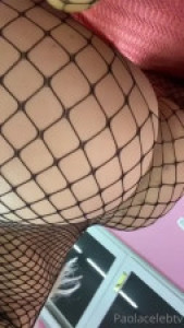 Paola Celeb Masturbates & Squirts In Her Fishnets