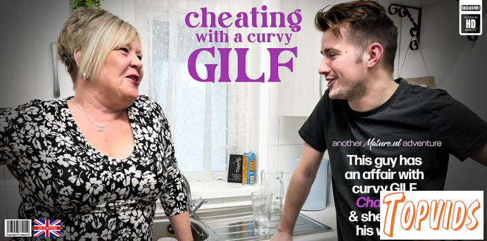 Chantelle - Curvy British GILF Chantelle is fucking and sucking a cheating young guy on the sofa