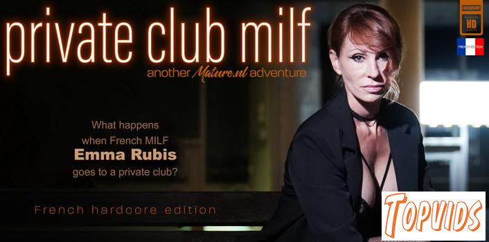 Emma Rubis - Emma Rubis is a hot French MILF that has hardcore sex with a younger man in a private club