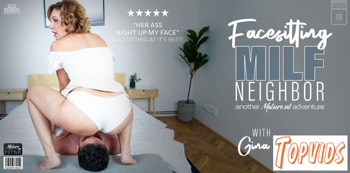 Gina Monelli - Kinky MILF Gina Monelli gives her facesitting fetish loving neighbour the day of his life
