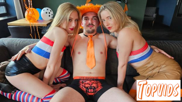 Hailey Haze & Melody Pleasure - EK Voetbal: Nederland Neukt Belgie