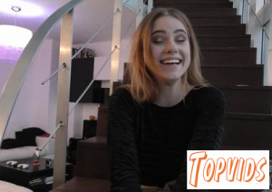 Margarita - Perfect Model Margarita Dancing Striptease On The Stairs And Finger Masturbating On The Couch