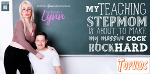 Lynn - Blonde MILF Lynn teaches her stepson how to fuck his stepmom and make her cum