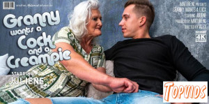 Juliene - Granny Juliene is begging for a creampie from her toyboy