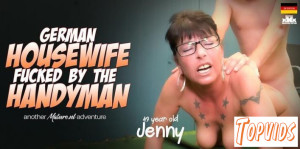Jenny - Handyman, do you want to fuck 49 year old German housewife Jenny in her backyard? Her husband's gone