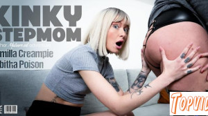 Camilla Creampie & Tabitha Poison - British MILF Camilla Creampie and her kinky stepdaughter have the kinkiest lesbian sex ever