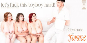 Gertruda, Ivana S. & Sirale - Toyboy masseur takes on big tits milfs Gertruda, Sirale and Ivana in this hardcore groupsex fantasy