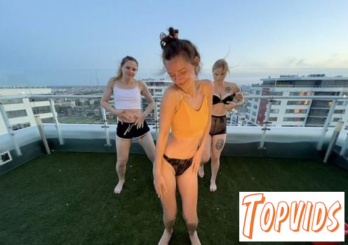 Lea, Melonie & Rebeka Ruby - Rooftop Fire Dancing Extra Hot Girls Lea Melonie And Rebeka Ruby At Sunset