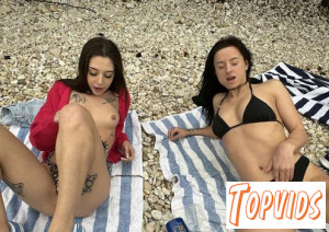 Abbie Storm & Gabriella Lati - Abbie Storm aka Dora & Gabriella Lati - Gabriela Lati And Dora Masturbating Next To Eachother On A Nude Public Beach
