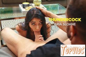 Aria Sloane - Sexy Aria Sloane fucks and sucks her husband's boss' big cock so he can keep his job