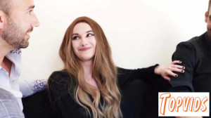 Katya - Katya is not impressed by two guys!