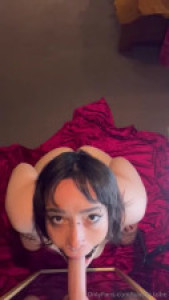 Bambi.tube Sucks Dildo While Wearing Mouth Gags