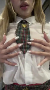 Angie Marin Teases And Rubs Pussy In School Outfit