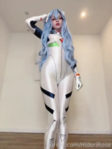 Hidori Rose Squirts In Rei Ayanami Cosplay