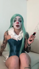 Babyfooji As Clown Girl Rides A Dildo