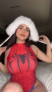 Alinaxrose Shows Off Her Spidey Suit On Cam