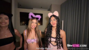 Zoe Petite, Elipetitt & Skinny.Curly's Hot Foursome At Blowketing