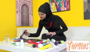 Victoria Benz - Sexy babe in hijab swapped a brush for a dick