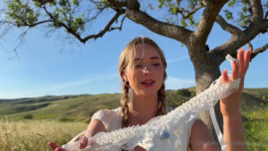 Caroline Zalog Tries On Different Lingerie During A Picnic