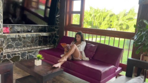 Colombian SamySun7 gets drilled in white lingerie