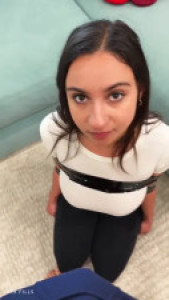 Hailey Rose Blows and Gets A Facial With Hands Duct Taped