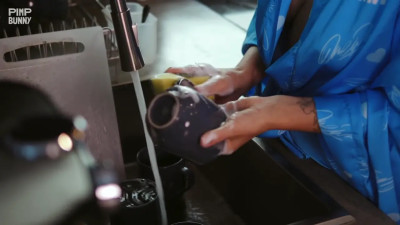 Hard Fucking Teen In The Kitchen ImMayBee, Cum in Mouth