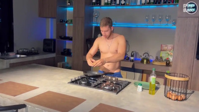 Busty Latina Eats Eggs and Sausage For Breakfast