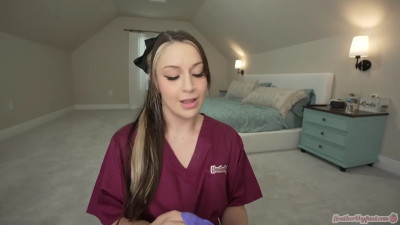 Heatherbby Rides A Black Dildo On Her Bed