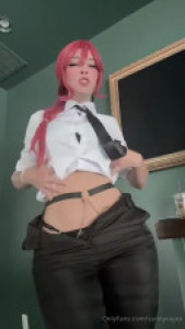 Sunny Ray's Tease Play Cosplaying As Makima