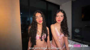 Skinny.Curly & Lilibaby18's Threesome At Blowketing