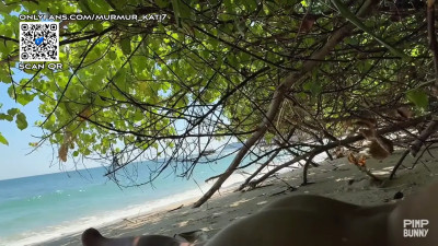 Graceful Hotwife And Her Man Masturbate On The Beach